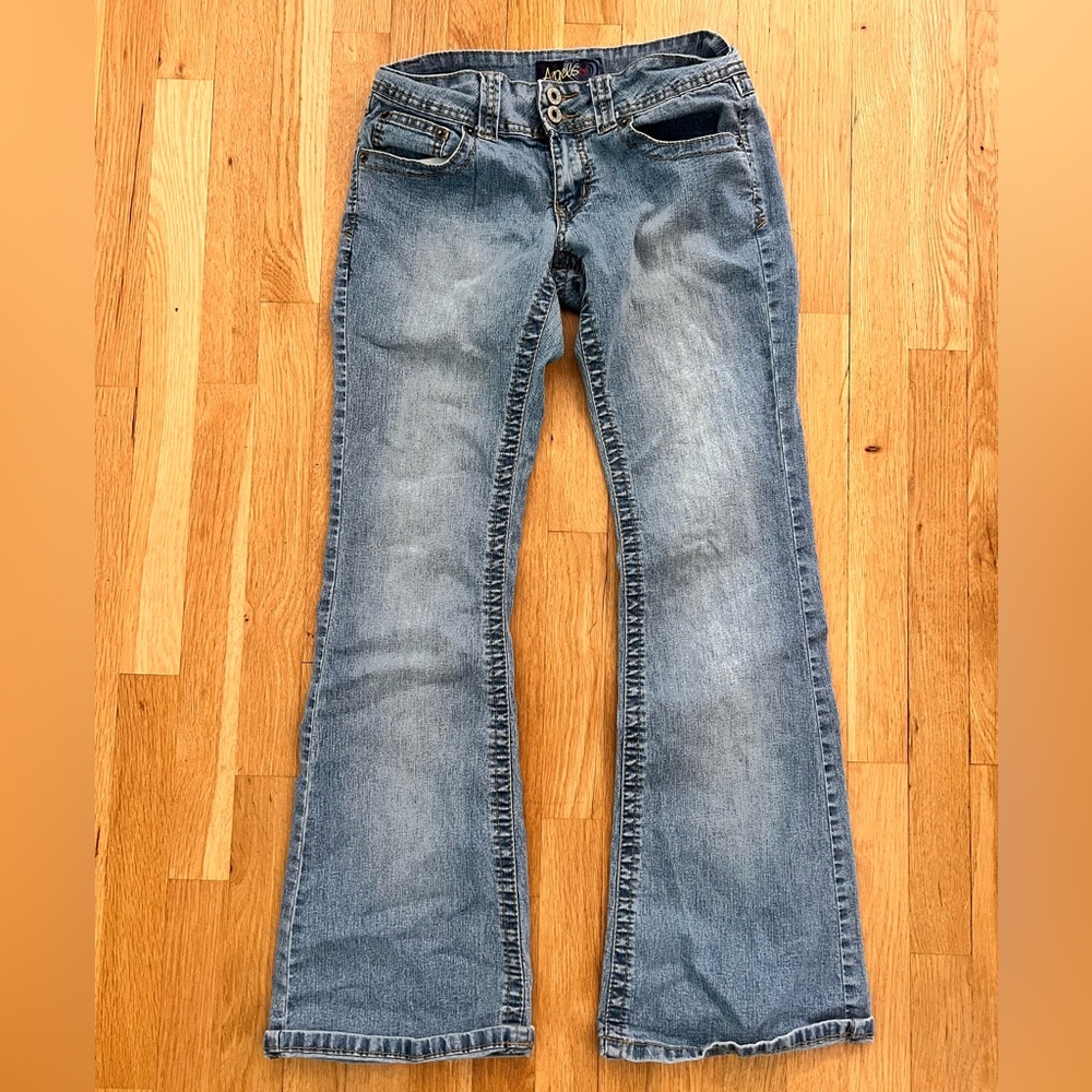 angels light wash flare jeans